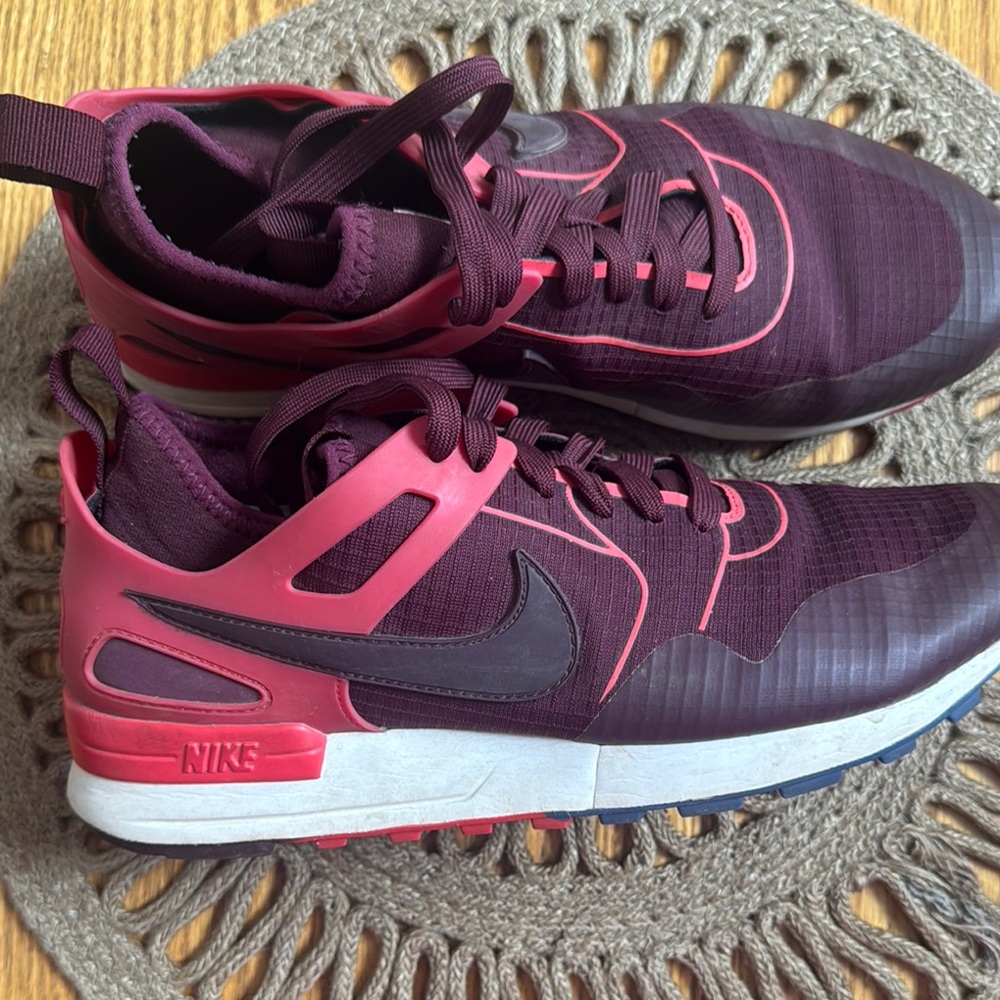 Nike Burgundy and Pink Athletic Shoes